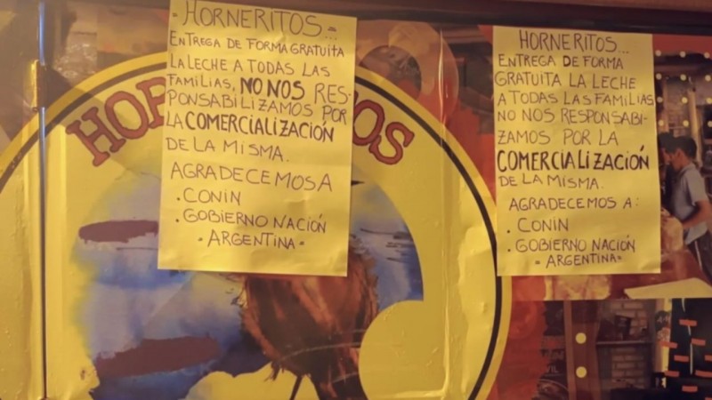 Desde el Comedor Los Horneritos exigen investigar a los vendedores de leche distribuida por Conin